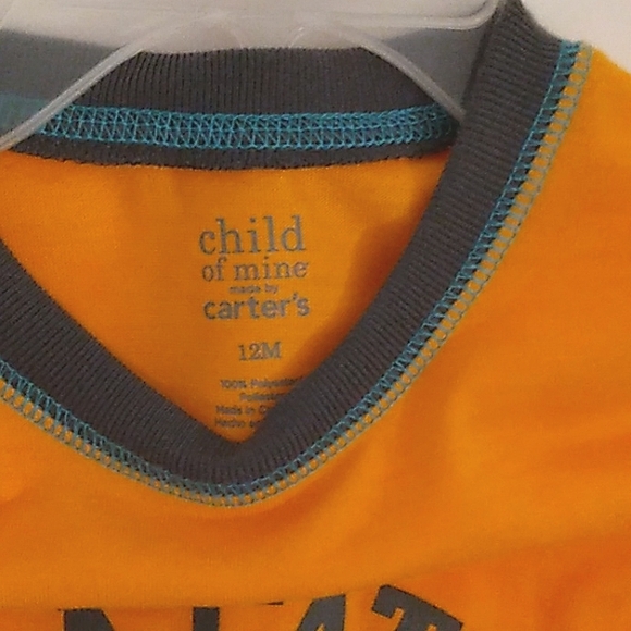 NWT☆Child Of Mine☆By CARTER'S 12M Orange Shark 2pc Pajamas Set - Picture 6 of 8